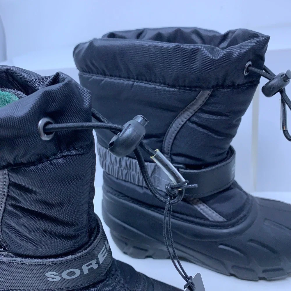 Sorel Kids Size 11 Black Waterproof Insulated Snow Commander Winter Boots New
